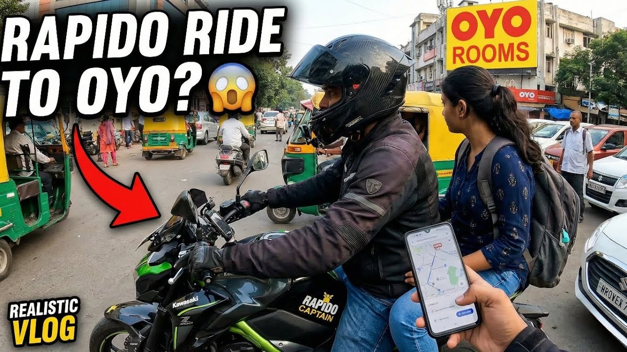 Z900 par Rapido Ride! 🏍️ She asked for OYO? 😱 | Carbon Fiber Helmet Look!