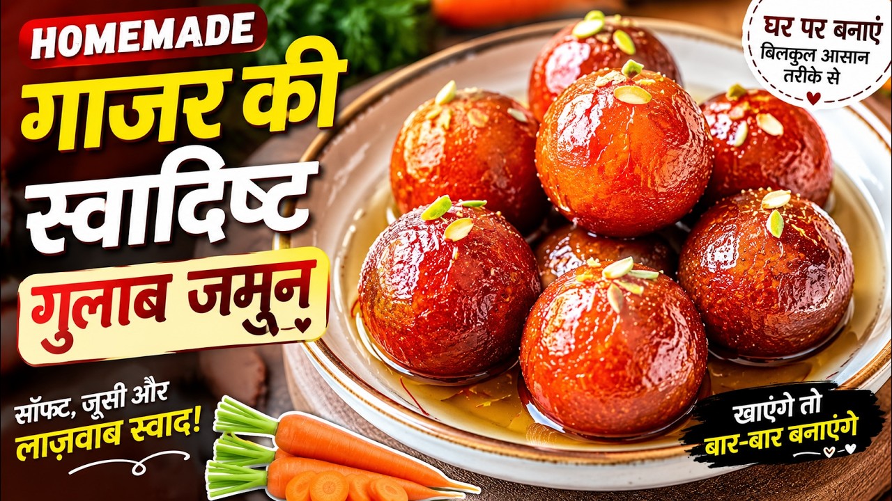 गाजर का गुलाब जामुन इसके सामने दुकान में मिलने वाली गुलाब जामुन फेल खाने में लगे लाजवाब टेस्टी