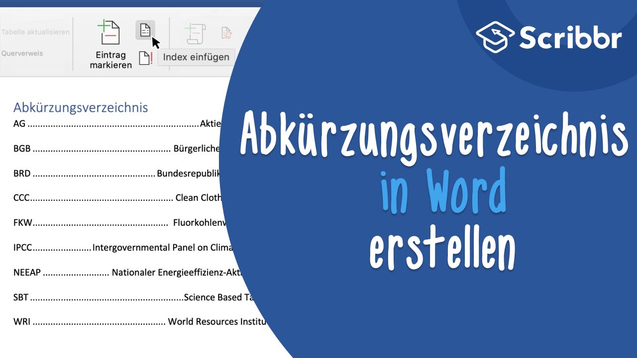Abk&uuml;rzungsverzeichnis in Word in 3 Schritten erstellen | Scribbr 🎓