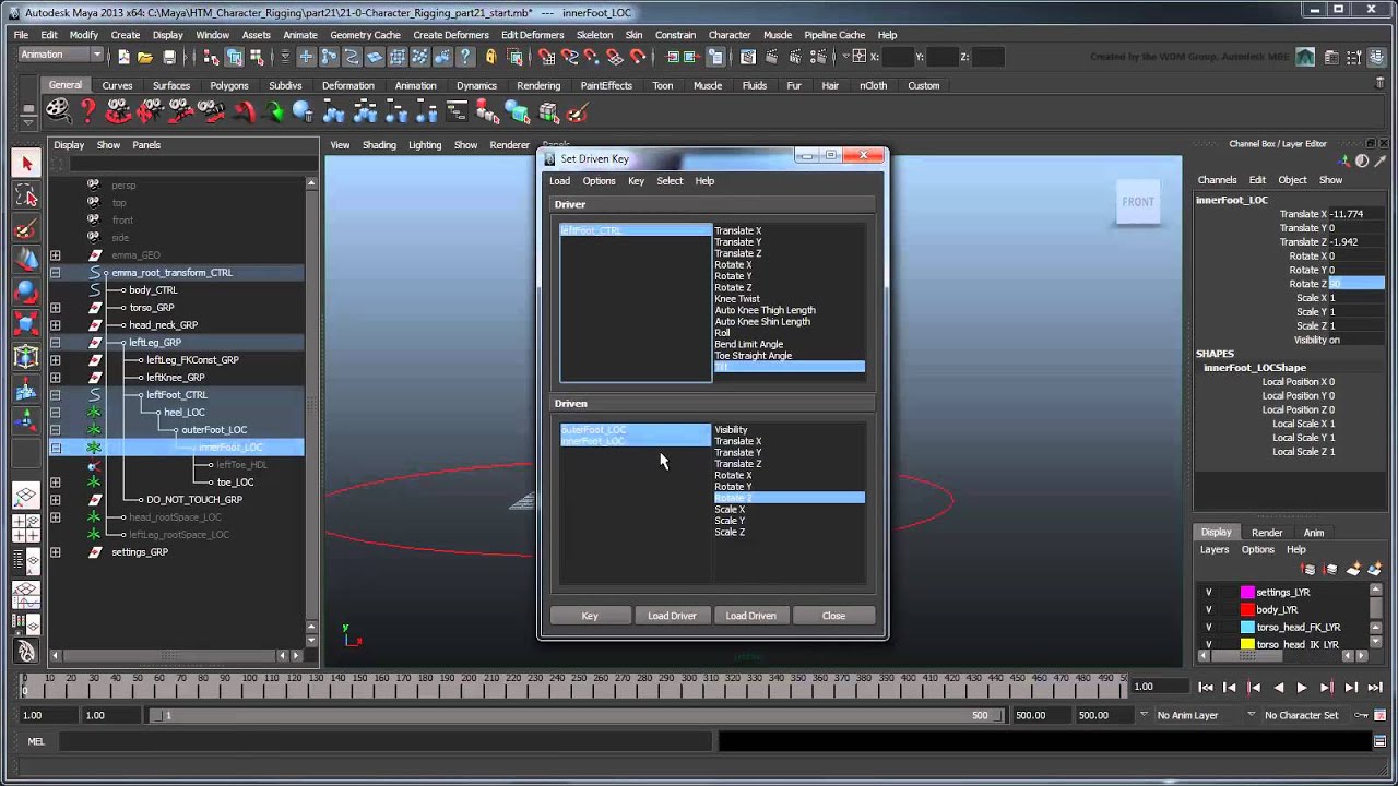 Creating a Character Rig - Part 21: Complementary foot controls and cleanup (Advanced)