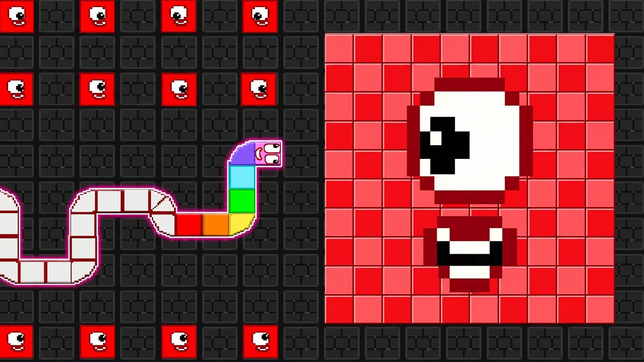Number Snake vs the Giant Biggest 1,000,000 Blocks Maze | Game Animation