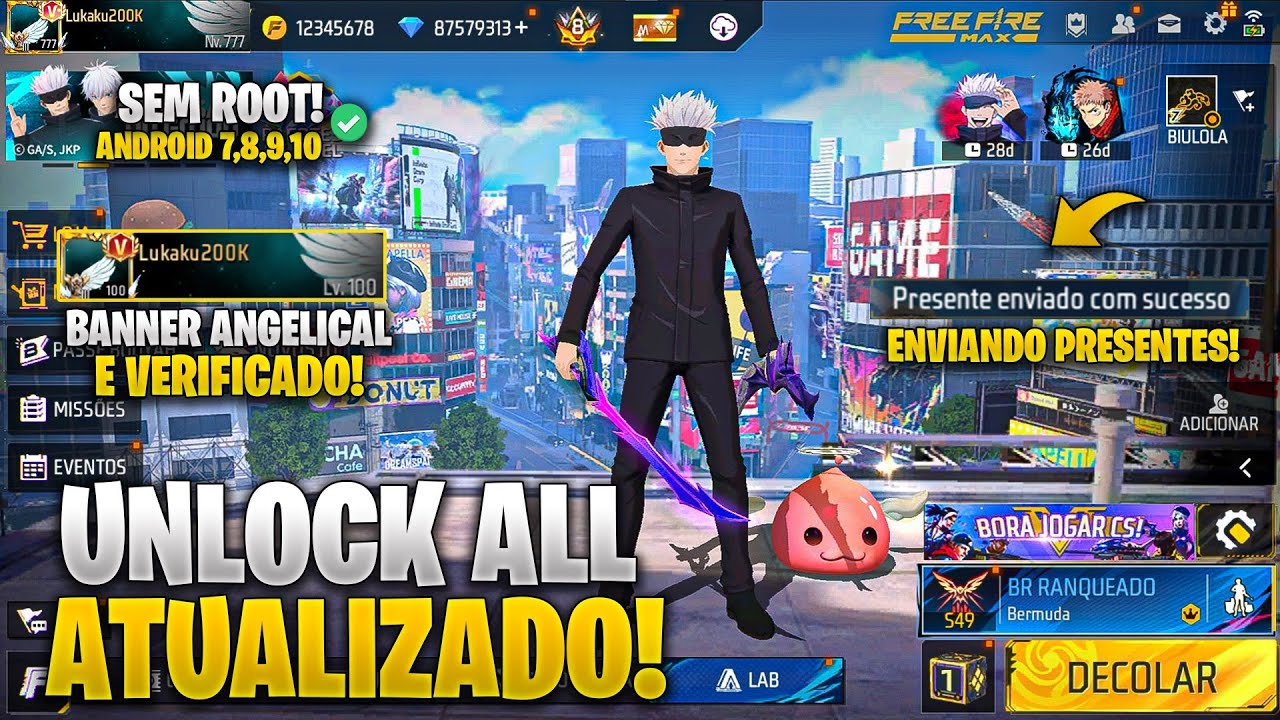 (NOVA ATUALIZA&Ccedil;&Atilde;O! 😱) COMO LIBERAR TODAS AS SKINS DO FREE FIRE GR&Aacute;TIS! UNLOCK ALL ANDROID ATUALIZADO