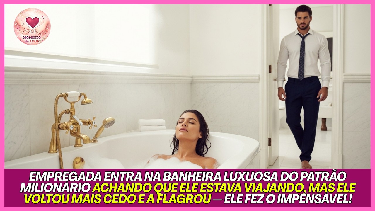 ELA ENTROU NA BANHEIRA LUXUOSA DO MILIONÁRIO SEM SABER QUE ELE HAVIA RETORNADO MAIS CEDO DA VIAGEM.