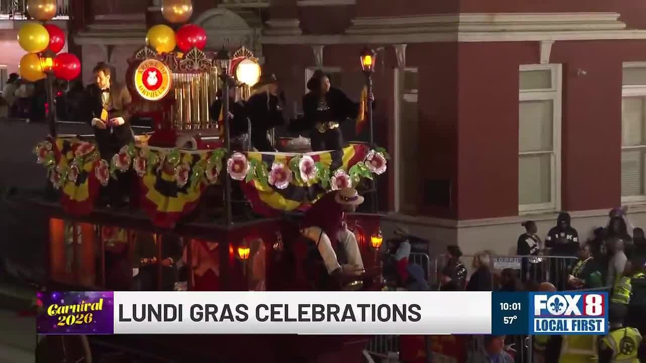 Lundi Gras celebrations with parades through New Orleans