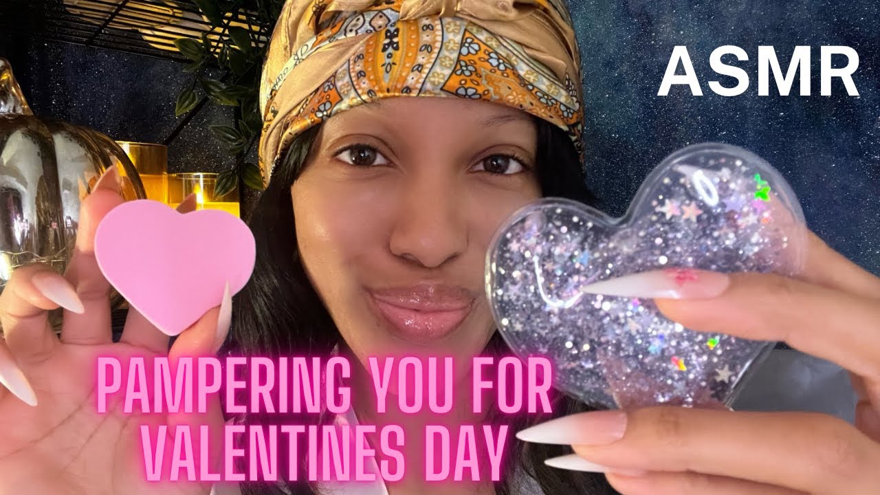 ASMR PAMPERING YOU AT A SLEEPOVER FOR VALENTINES DAY (Personal Attention, Hair Play) #asmr