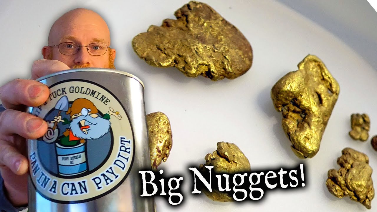 Gold Nuggets from the Nip and Tuck gold mine.  Pan in a Can paydirt review!