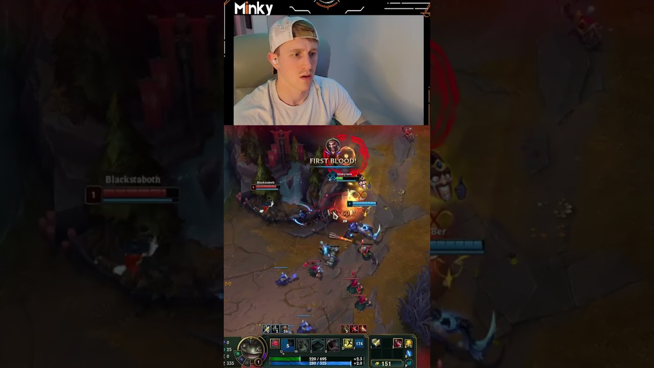Ranked Outplay Level 1 Support! | #Minkyhere on #Youtube #Tiktok #LeageofLegends