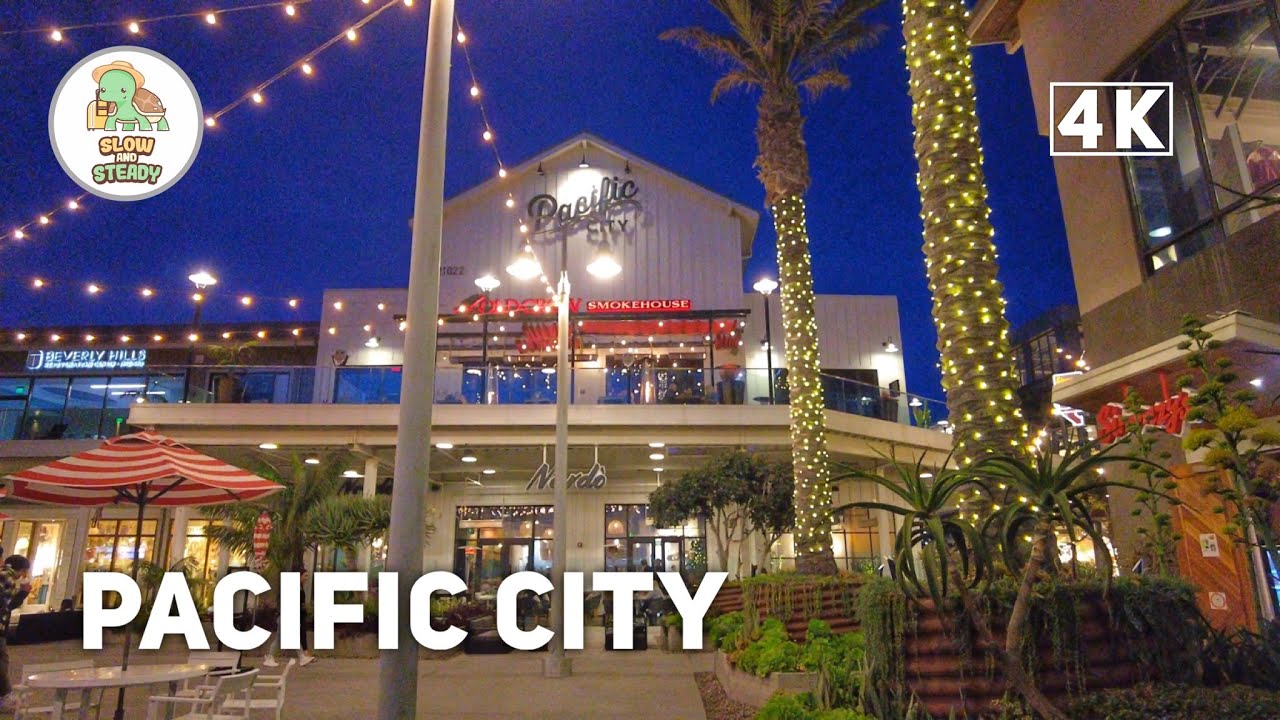 [4K] Pacific City, Huntington Beach California | Walking Tour