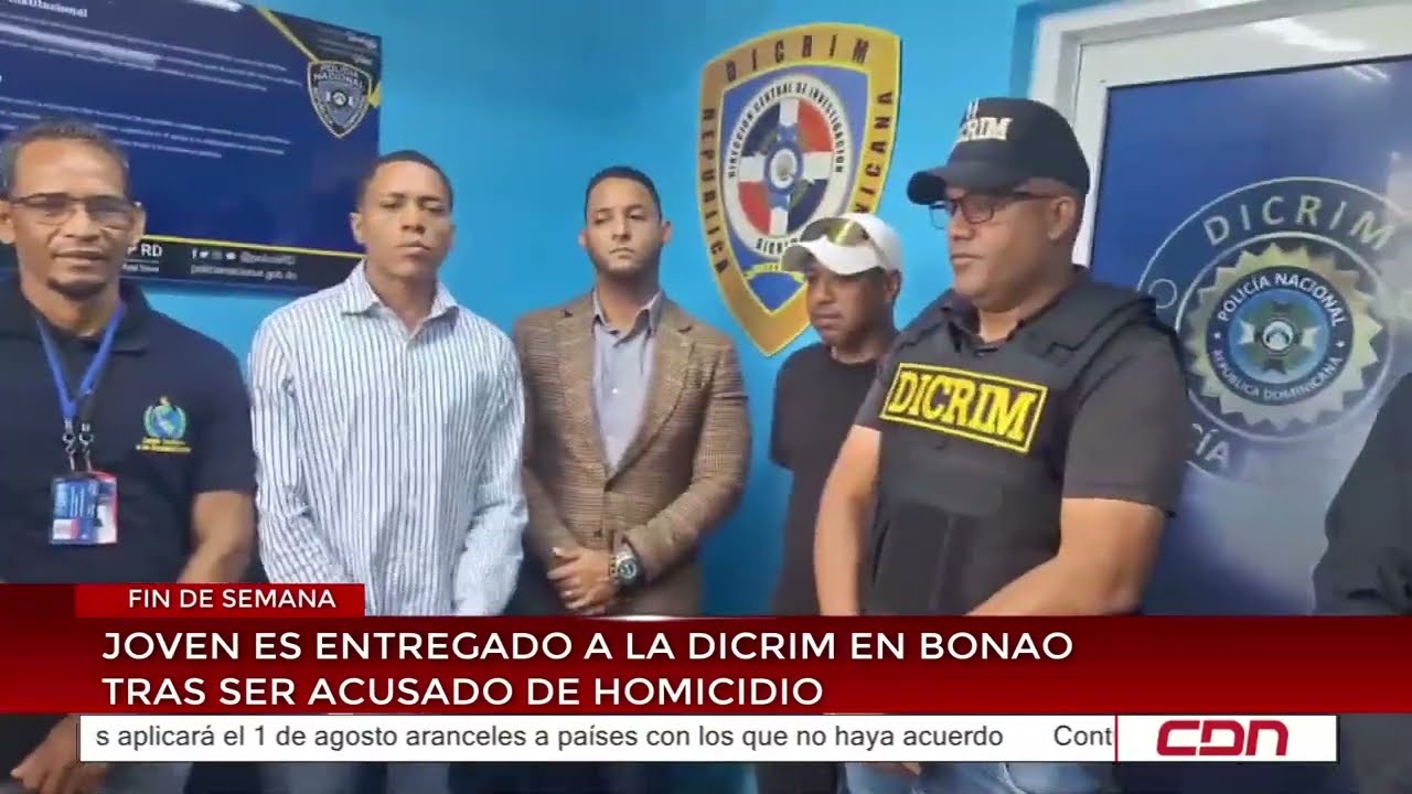 Joven es entregado a la Dicrim en Bonao tras ser acusado de homicidio