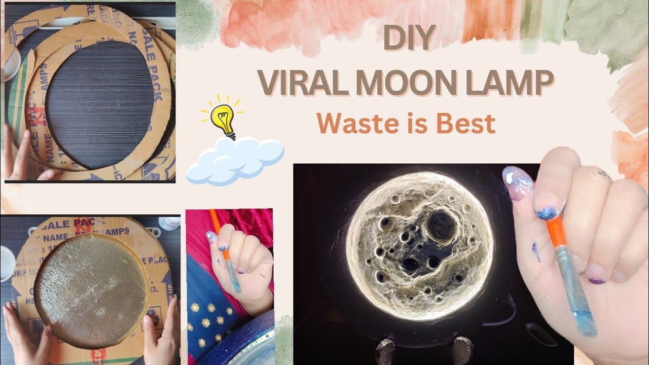DIY 3D viral moon lamp #moonlamp #lamp #homedecor #gift #sheenammalik