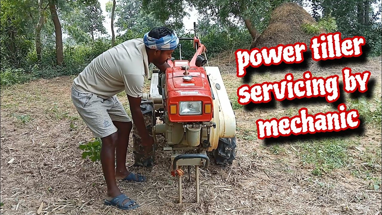 Power Tiller servicing Engine oil change gear change .
