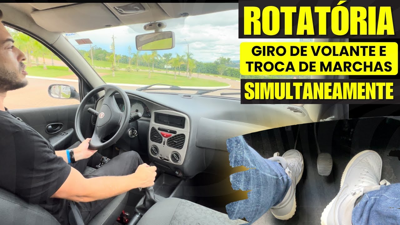 Entrada, Saída e troca de marchas na rotatória