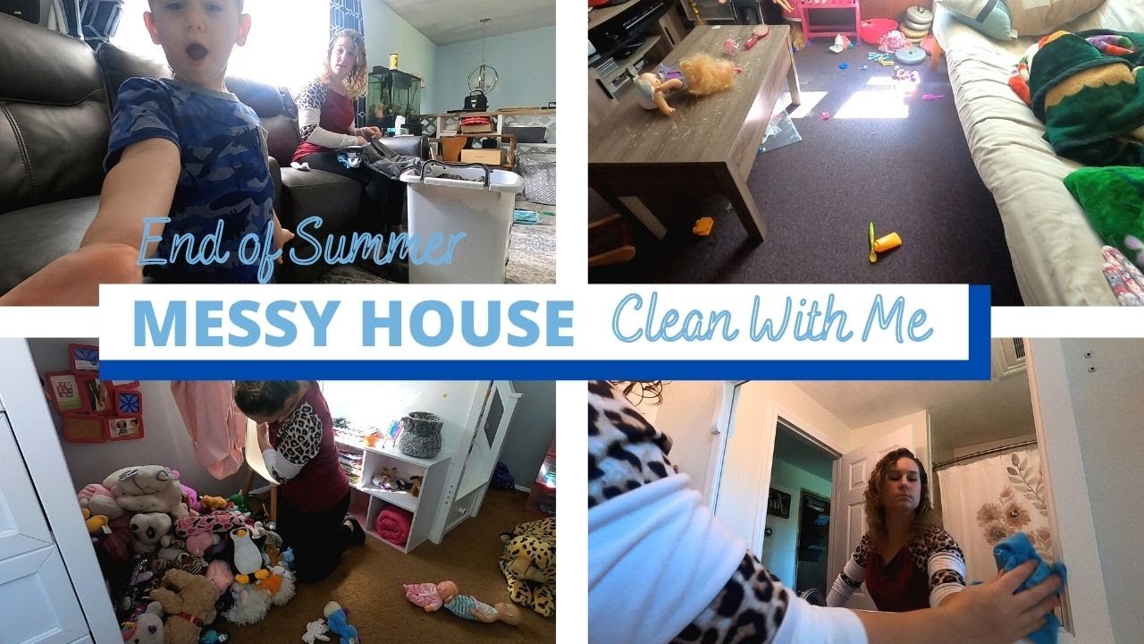 2021 END OF SUMMER MESSY HOUSE CLEAN WITH ME | Cleaning Motivation | Full Time Working Mom Real Life