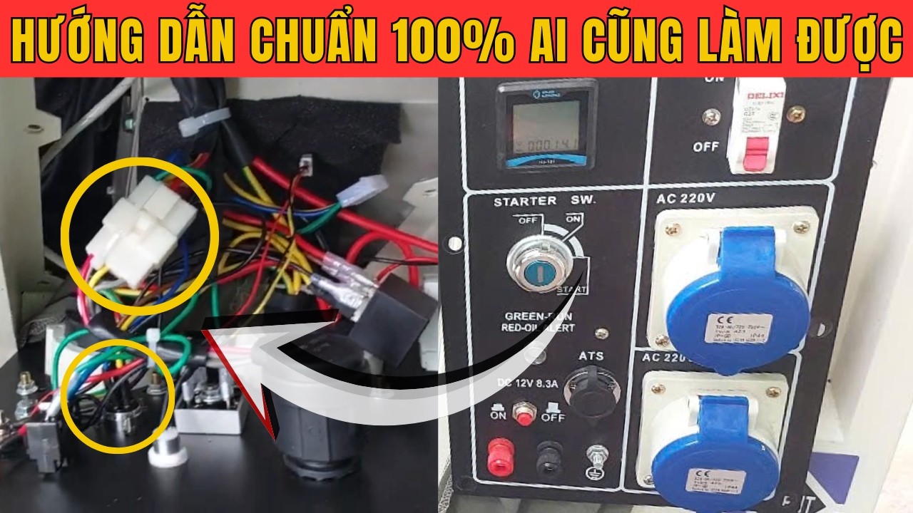 Hướng Dẫn Cách Xác Định Chân Cổng ATS Và Ổ Khóa Máy Phát Điện Chạy Dầu 5kW | Quang Máy Phát Điện