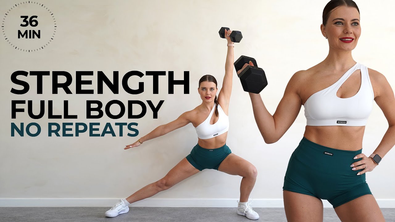 FULL BODY DUMBBELL STRENGTH WORKOUT- No Jumping | No Repeats | Fat Burning | Supersets