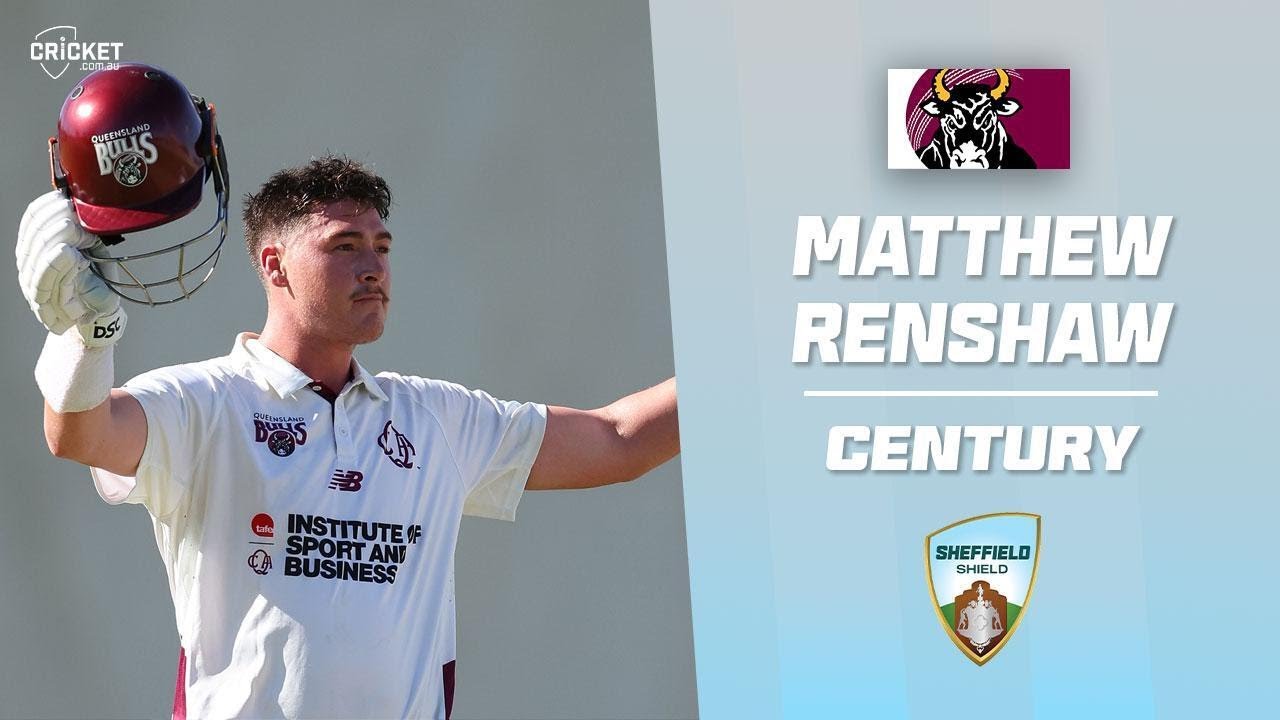 Renshaw makes a statement with second ton of season | Sheffield Shield 2025-26