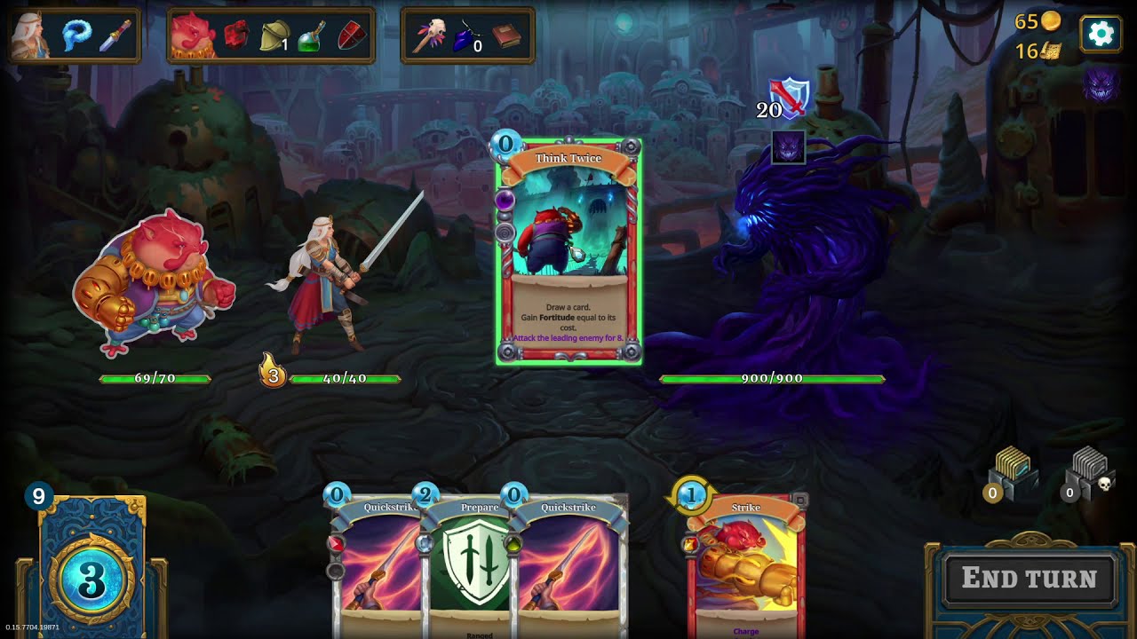 Roguebook - Killing the end boss with an infinite deck