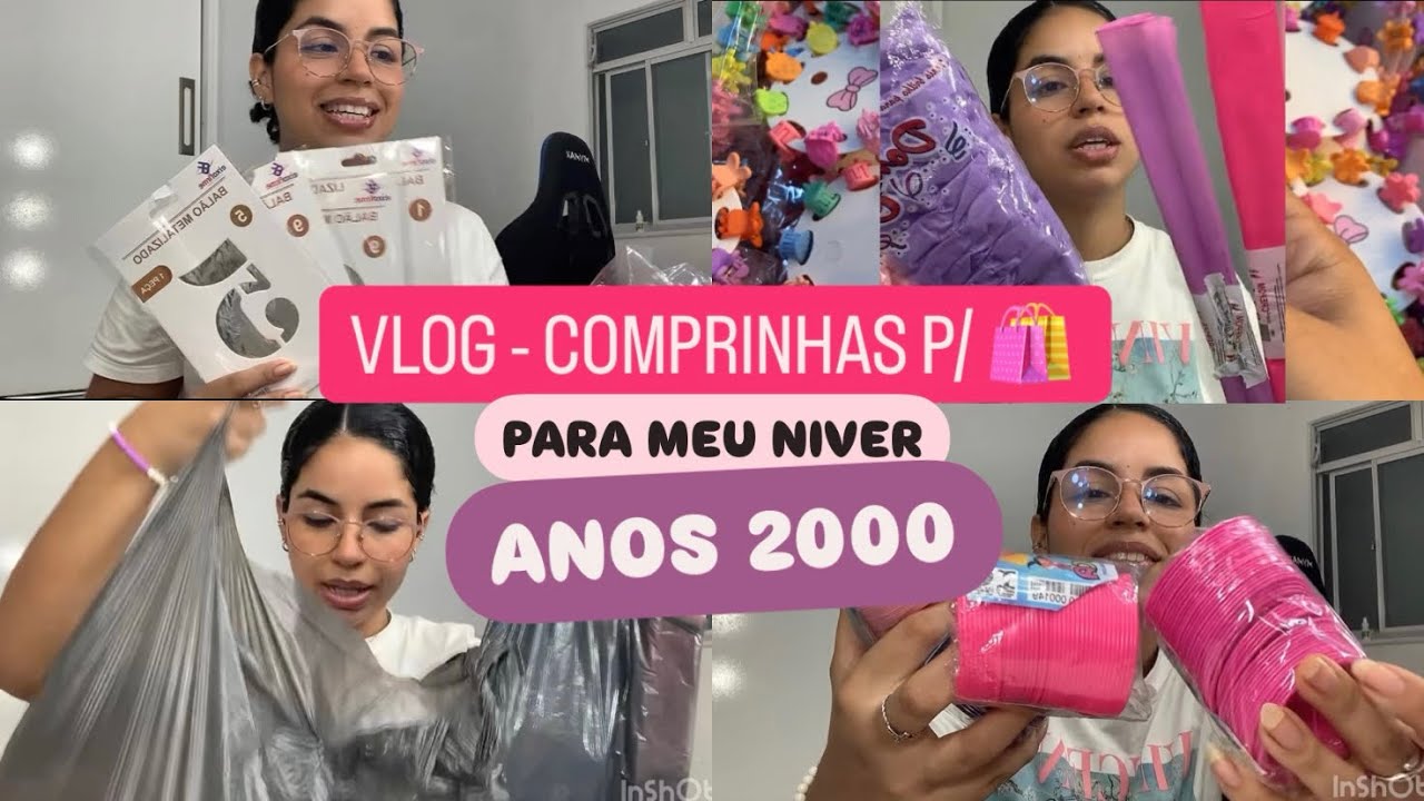 VLOG - COMPRINHAS MEU NIVER - TEMA ANOS 2000 #anos2000 #festas #comprinhas #viralizado #fypage