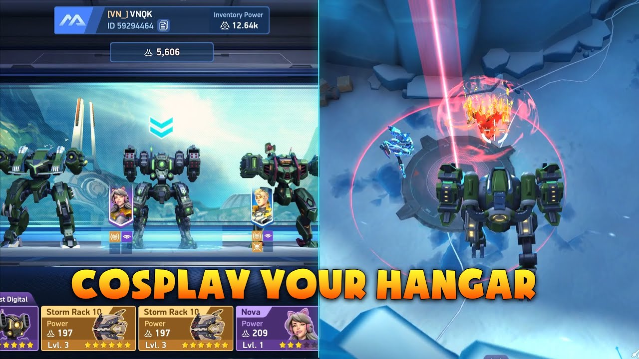 Defeat a Top World Player. Cosplaying your hangar - 59294464 - 68240522 - Mech Arena
