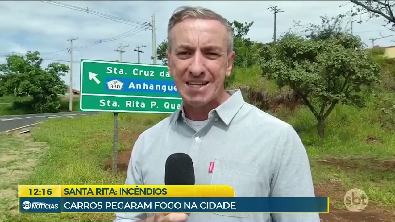 DOIS VEÍCULOS PEGARAM FOGO EM SANTA RITA DO PASSA QUATRO 