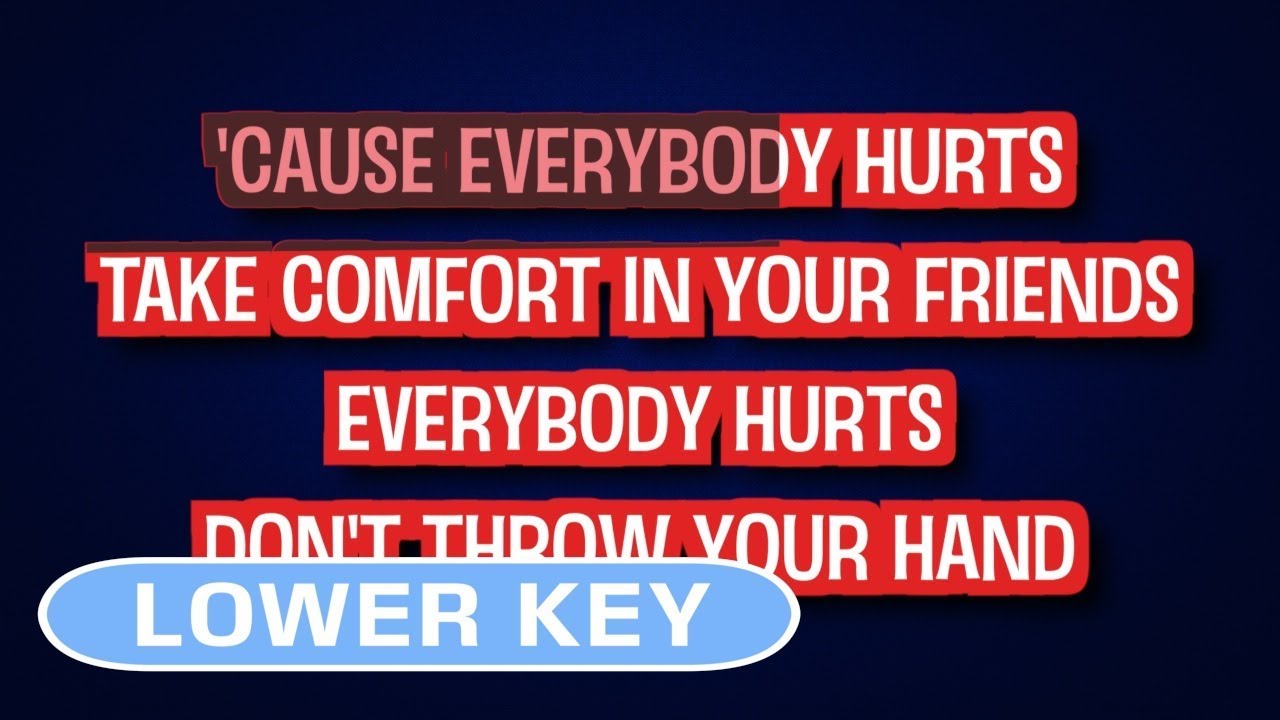 REM - Everybody Hurts | Karaoke Lower Key