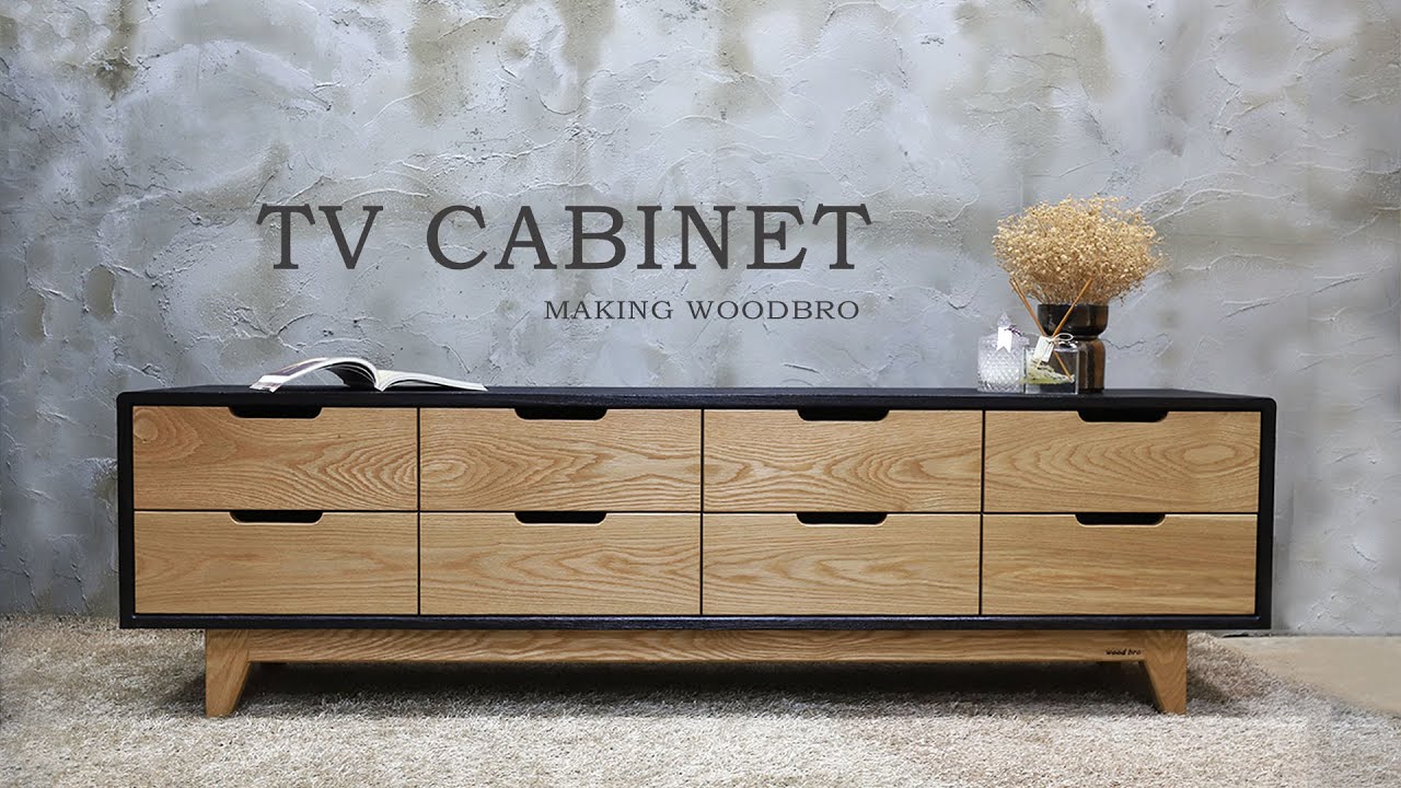 [목공]원목 거실장 만들기(낙동part.2)/making living room tv cabinet