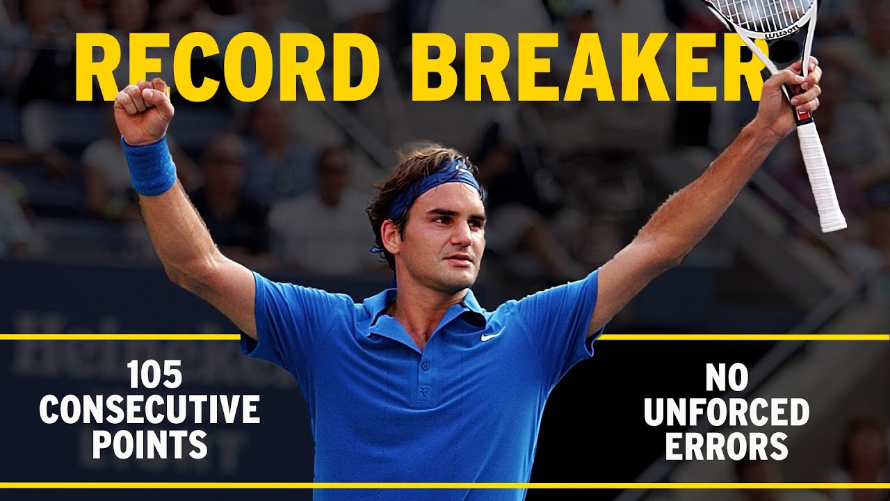 All 105 of Roger Federer's Consecutive Points Without an Unforced Error | US Open