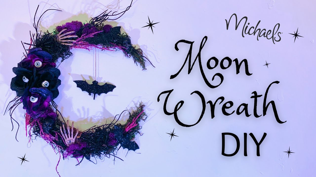 Moon Wreath DIY - Michael's Halloween Dupe with DOLLAR TREE items!