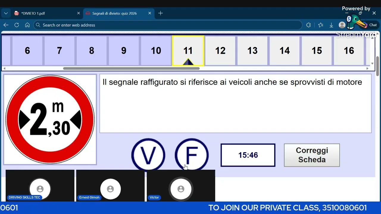 QUIZ PER SEGNALE DI DIVIETO . SCHEDA 1---4 , LIMITI DI VELOCITA SCHEDA 1