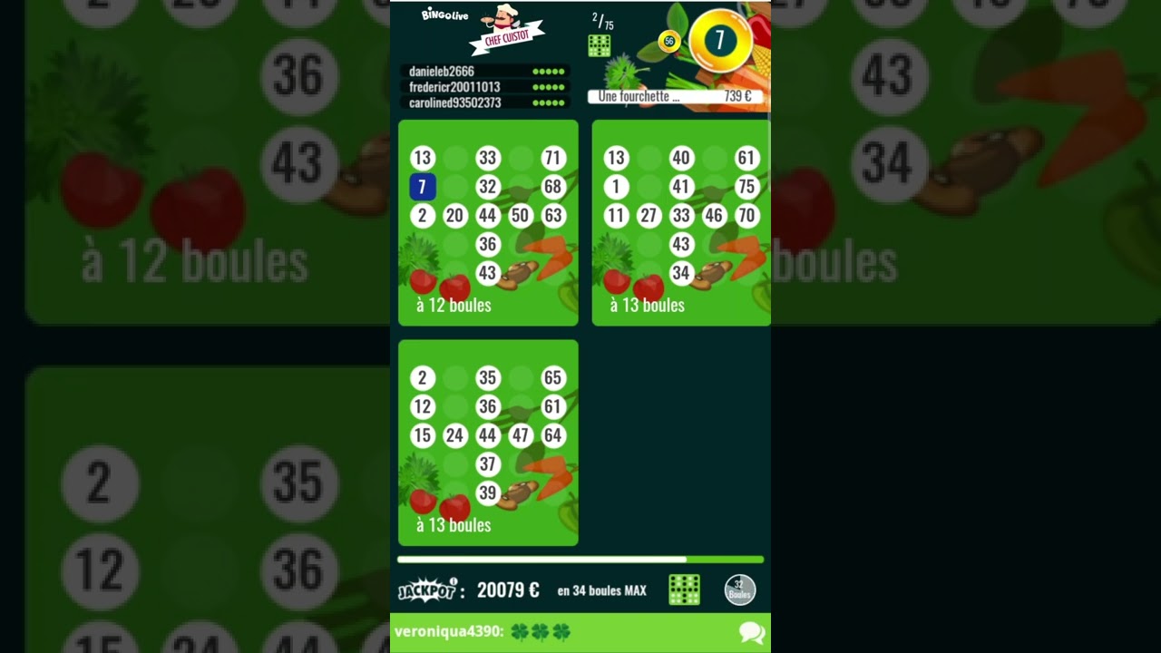Bingo live chef cuistot, on essaye! 🍀🍀🙏🙏🤞#fdj #jeux #illiko #bingo #bingolive