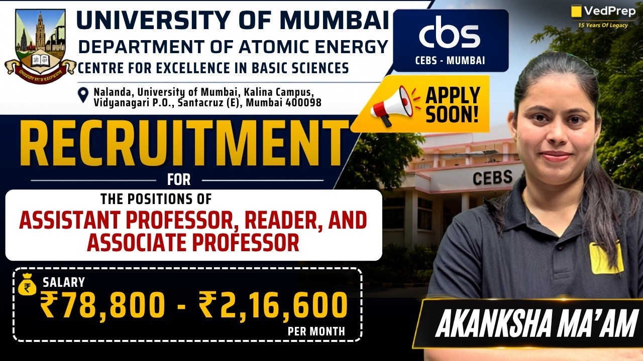 University of Mumbai DAE Recruitment 2026 | Assistant Professor, Reader & Associate Professor