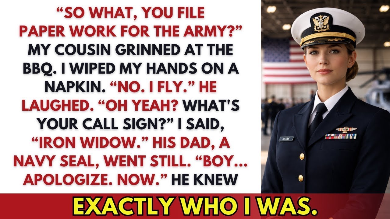 My Cousin Mocked Me at the BBQ — Until His Dad, a SEAL, Heard My Call Sign: “Apologize. NOW.”