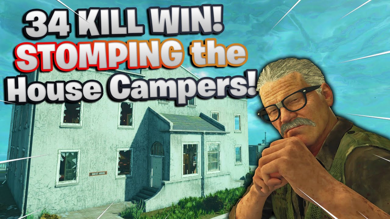 34 KILL ALCATRAZ WIN! OUTPLAYING the HOUSE CAMPERS! | CoD Blackout