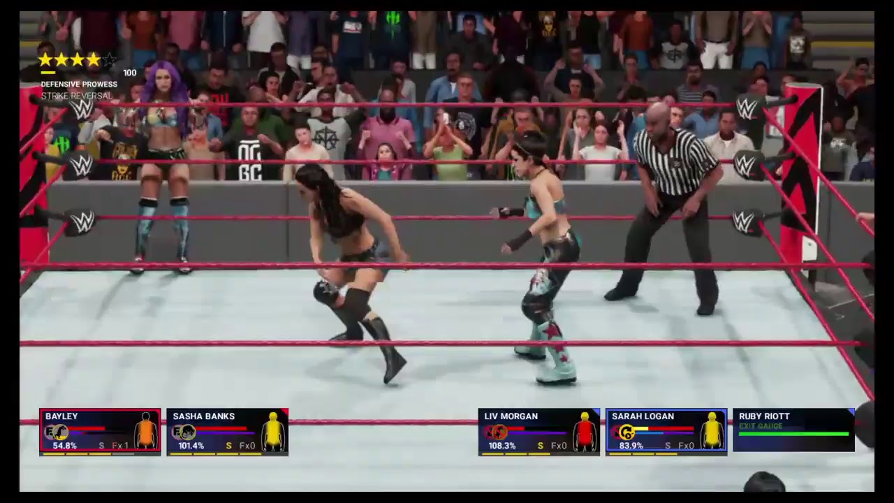 The Riott Squad vs. Bayley & Sasha Banks WWE 2K19