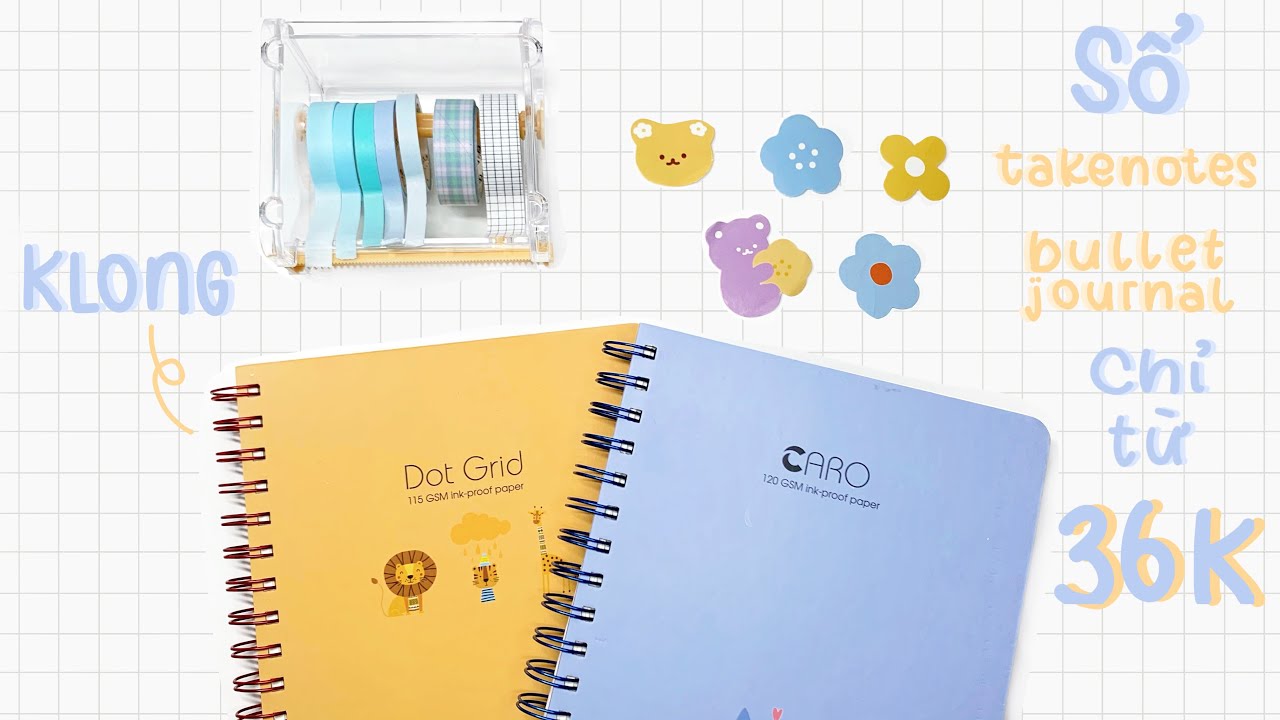 SỔ LÀM BULLET JOURNAL, TAKE NOTES GIÁ RẺ CHỈ TỪ 36K? (review sổ Klong) //orangiee
