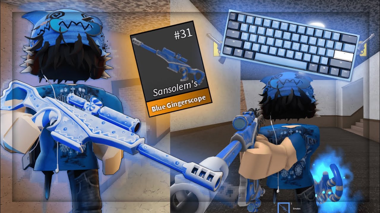 BLUE GINGERSCOPE TROPHY MONTAGE in MM2 (Gameplay Video - Murder Mystery V) | MMV