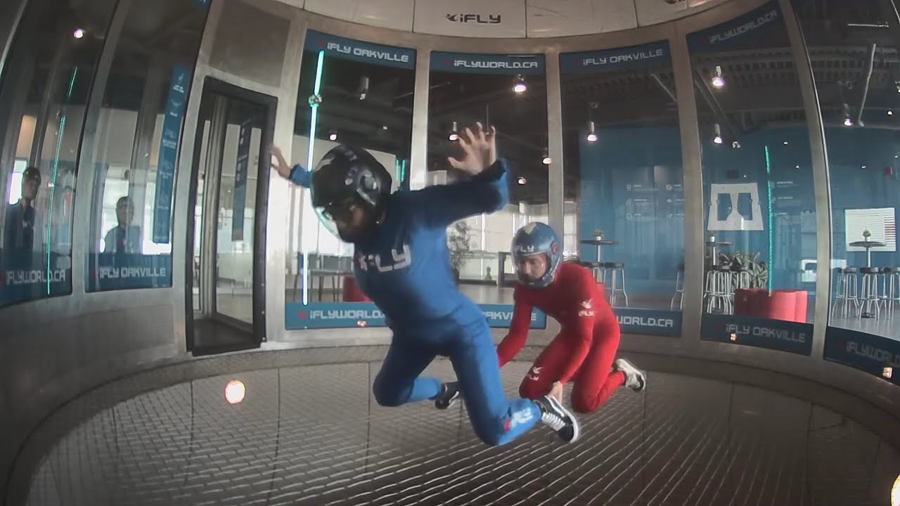 More knee flying practice in the wind tunnel