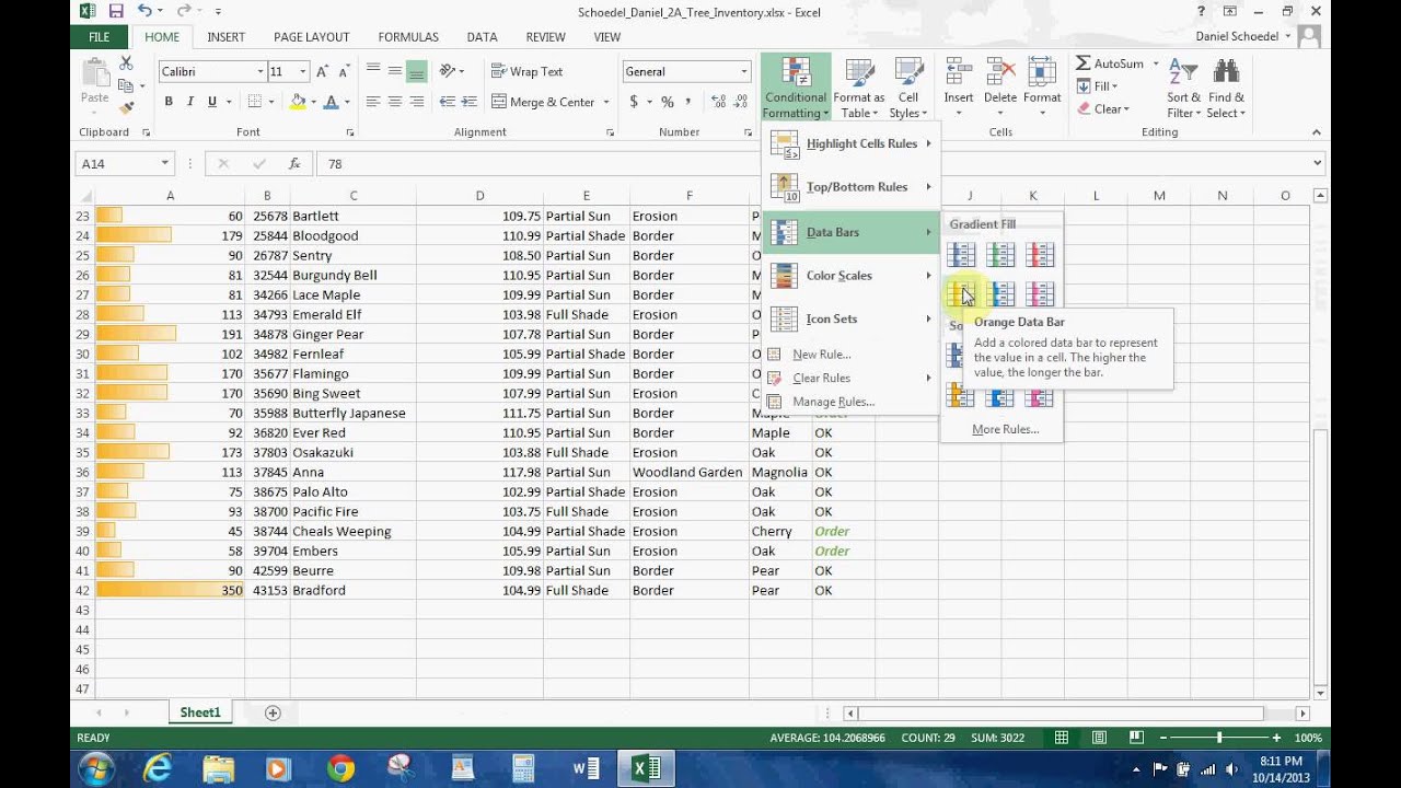 Excel Chapter 2A