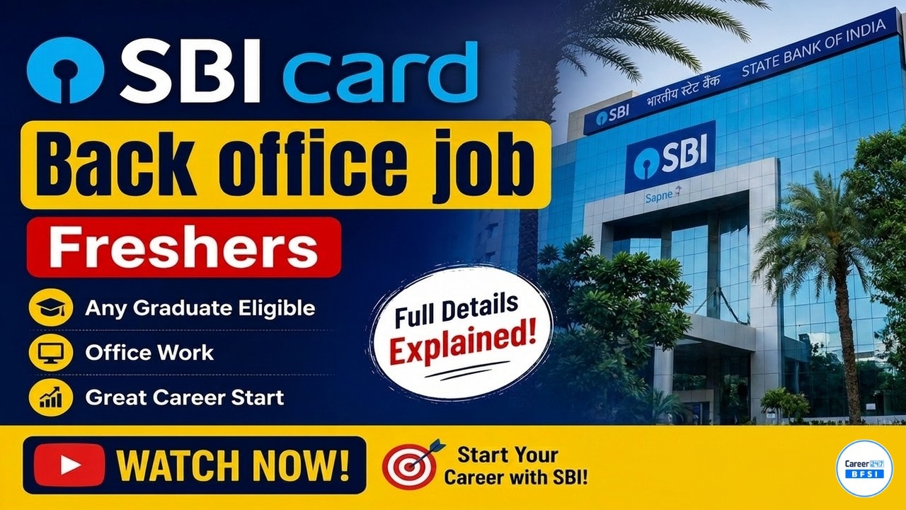 SBI Card Back Office Job 2026 | Freshers Eligible | Private Job Opportunity