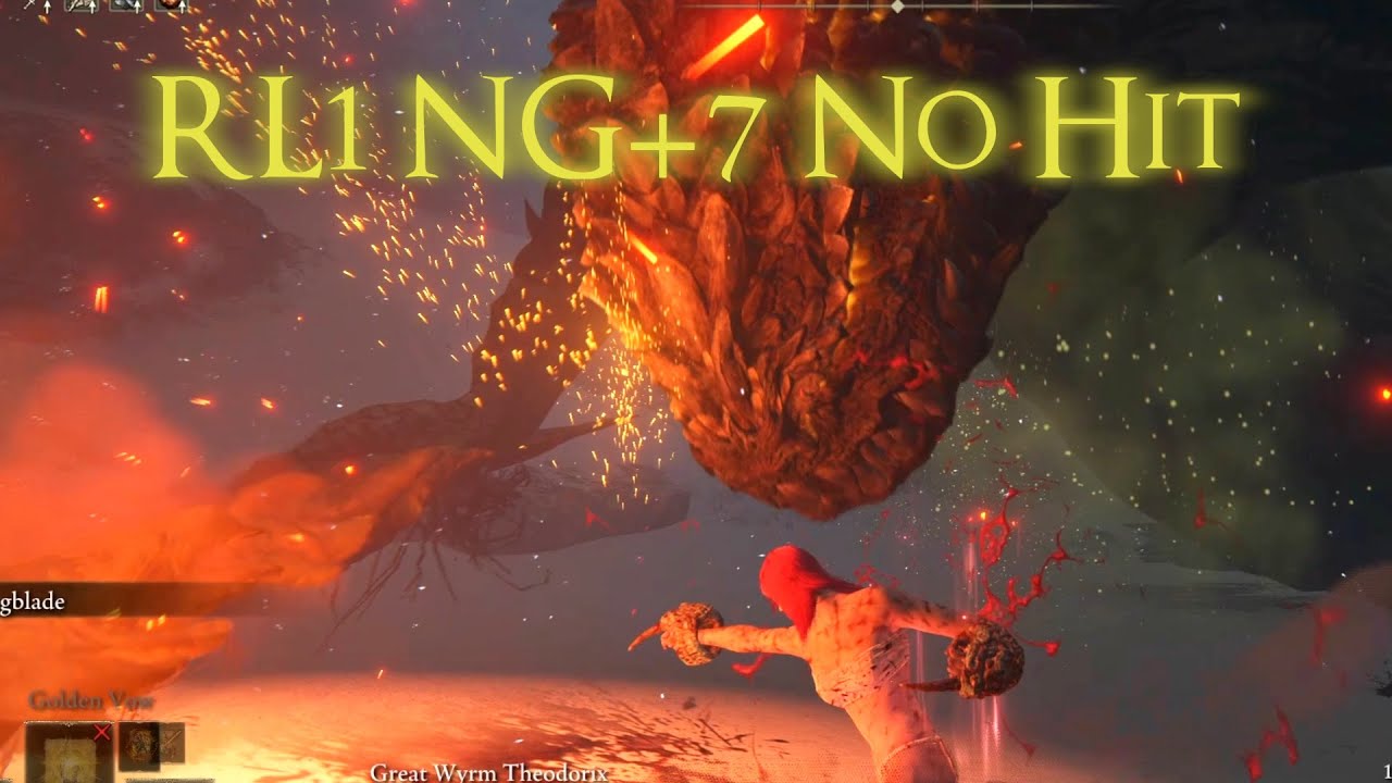 [Elden Ring] RL1 NG+7 Venomous Fang vs Great Wyrm Theodorix No Hit (2K Boss Fight Gameplay)