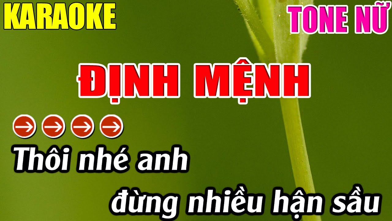 Định Mệnh Karaoke Tone Nữ Karaoke Lâm Nhạc Sống - Beat Mới
