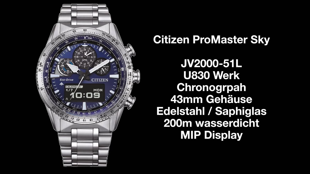 Citizen Promaster Sky JV2000-51L – Die ultimative Piloten-Hybriduhr mit neuem U830-Kaliber! ✈️
