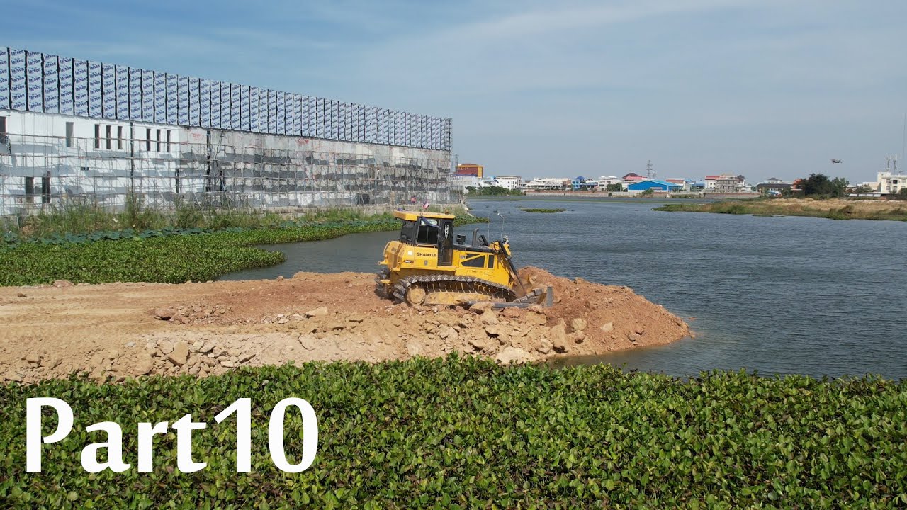 Part10, The Best Bulldozer Shantui Dh17c2 Road construction, Operating Dump Truck
