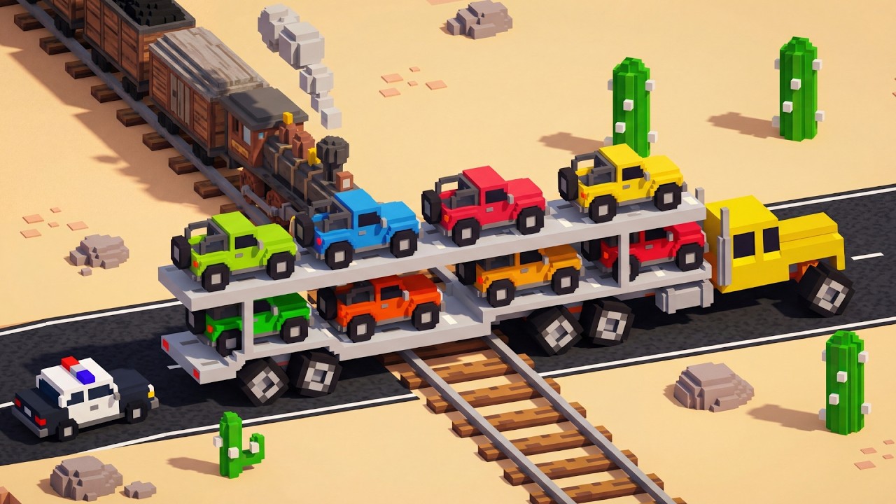 Fancade Drive Mad Drive Train 3 levels,  Drive in city All levels Gameplay