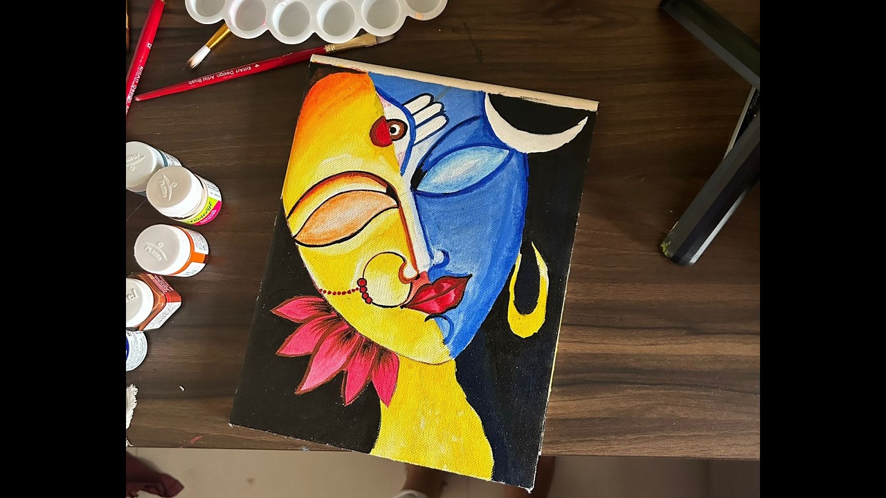 Ardhanarishwar Acrylic Painting For Beginners || Complete Tutorial || Glimpse from live session