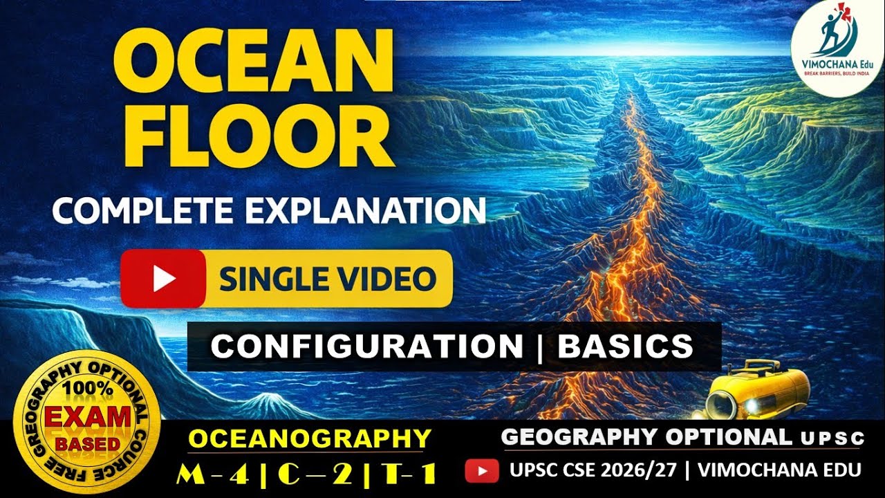 Ocean Floor: Configuration basics | Complete Lecture | #upsc Geography Optional