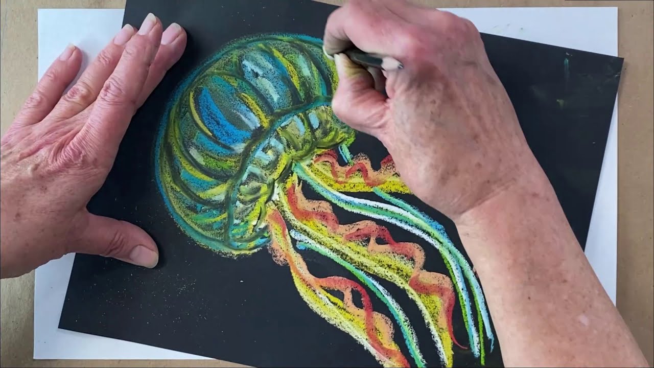 Time Lapse Art - Chalk Pastel Jellyfish Drawing