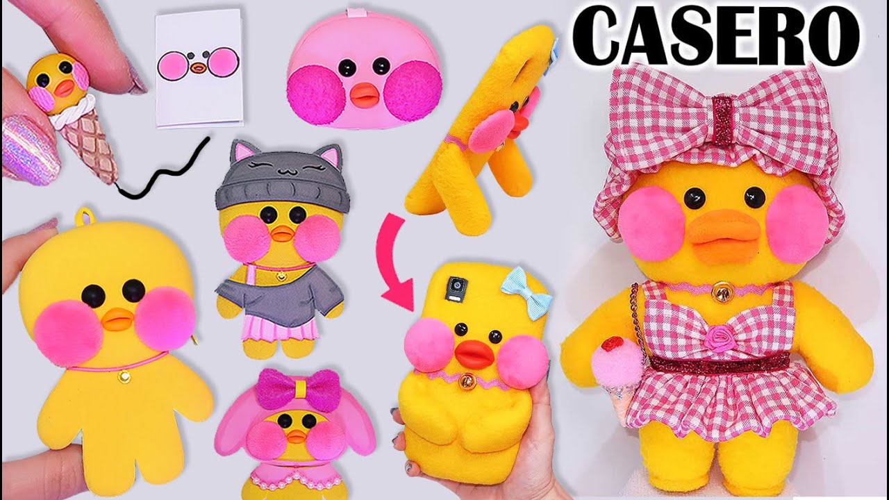 DIY: 6 Manualidades del PATITO LALAFANFAN Viral DE TIKTOK (Paper Duck) Peluche, Funda Móvil y más!