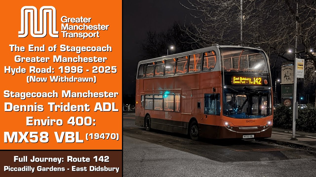 (SCMN Hyde Road: 1996 - 2025) Stagecoach Manchester Dennis Trident ADL Enviro 400: MX58 VBL