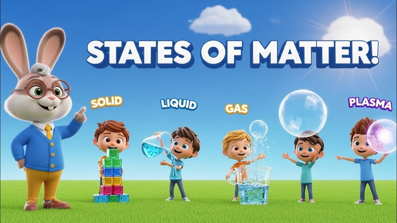 The Four States of Matter Explained for Kids  Science Adventure with Professor Paws!